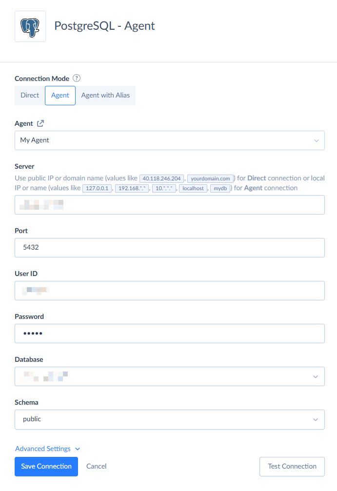 PostgreSQL Agent Skyvia