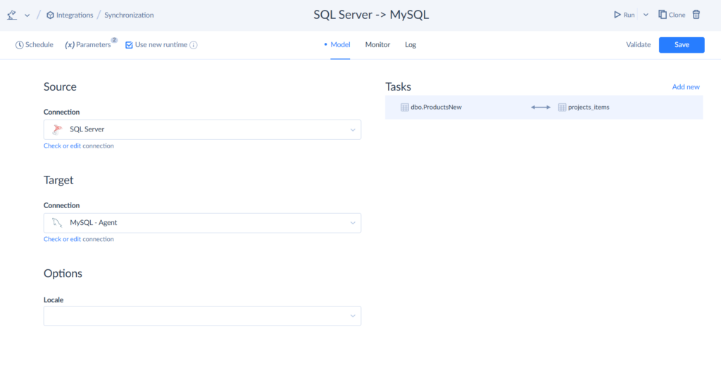 Databases sync