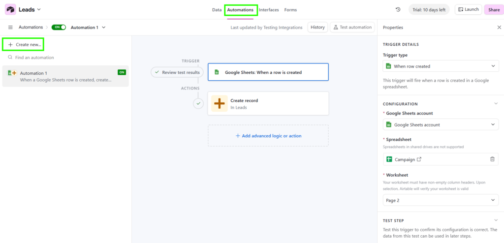Airtable-Google Sheets Automation