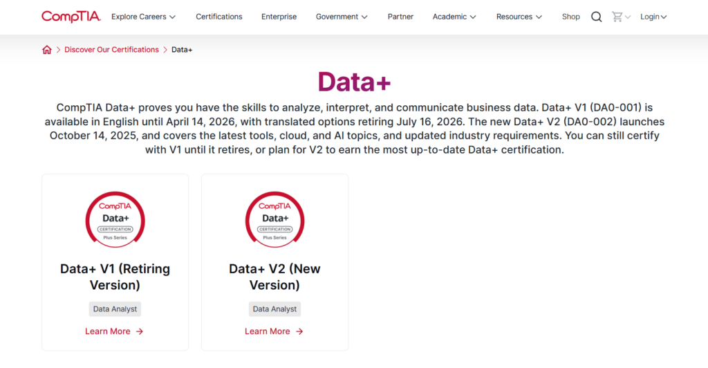 CompTIA Data+ Certification