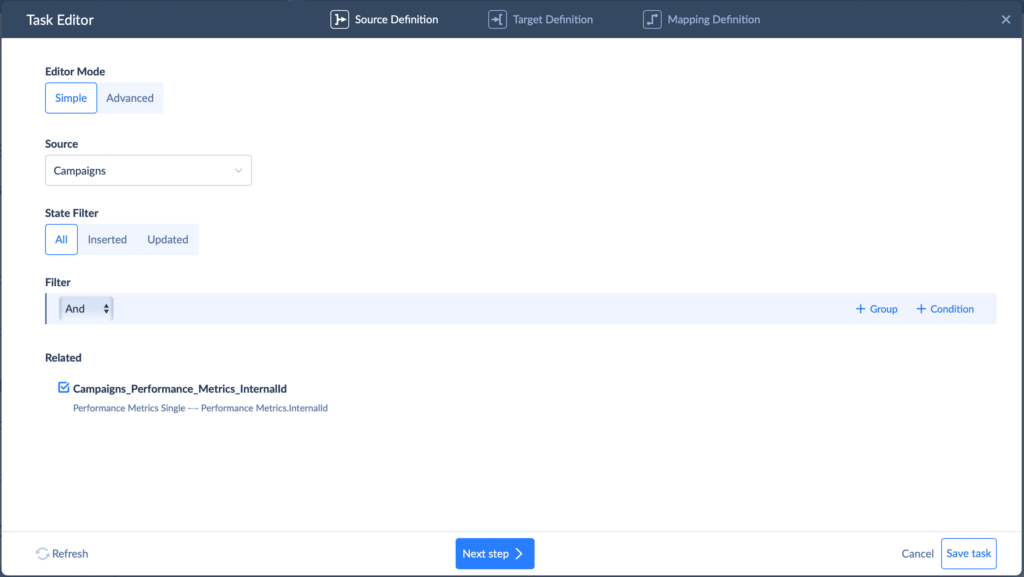 Source Definition for Skyvia Import
