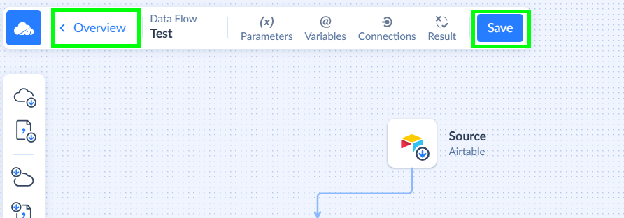 Skyvia Data Flow Menu