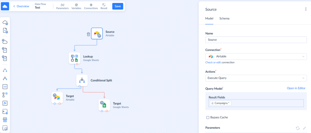 Source Settings in Skyvia Data Flow
