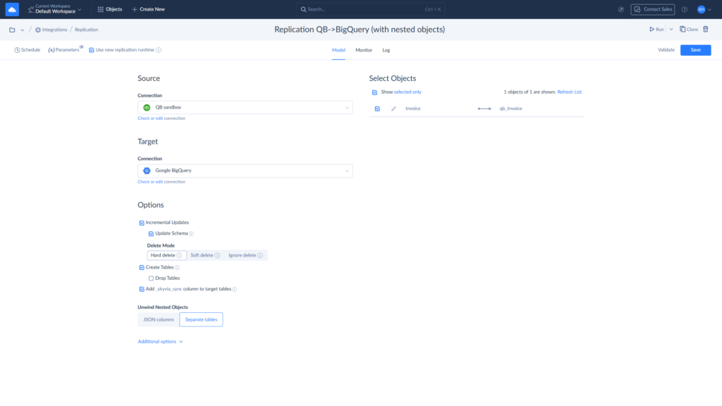 How to Set Up a QuickBooks to BigQuery Replication in Skyvia Skyvia QuickBooks to BigQuery Replication