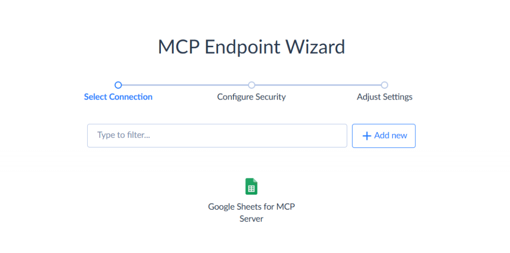 How to Set Up a New MCP Endpoint in Skyvia via a Wizard Skyvia MCP Endpoint Wizard