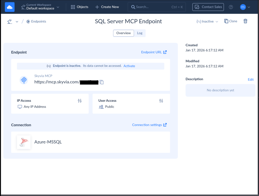 SQL Server MCP Endpoint overview