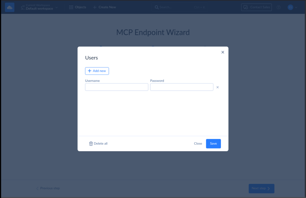 MCP Endpoint wizard security