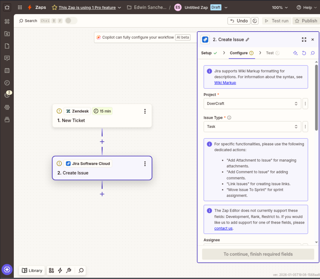 Trigger-based Zendesk Jira integration