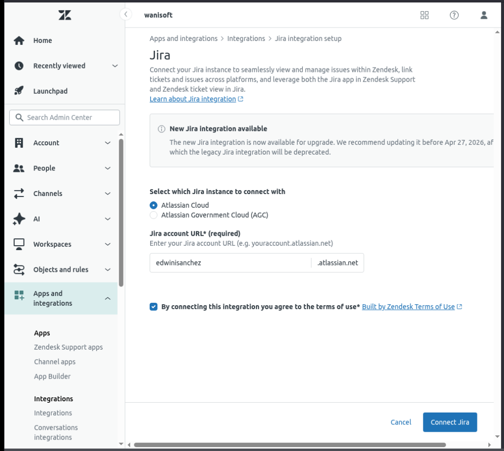 Zendesk Jira settings