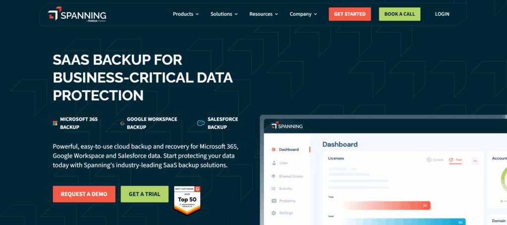 Spanning homepage Spanning